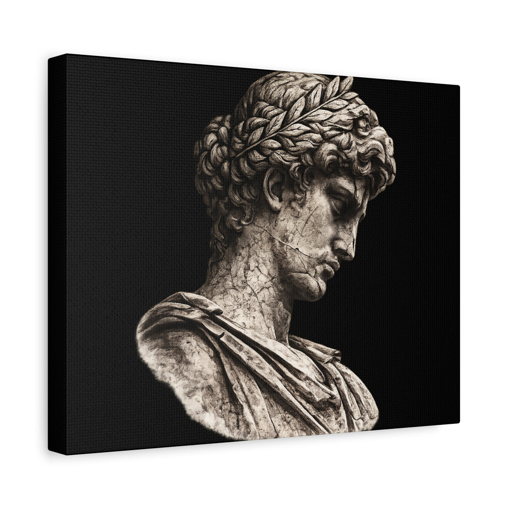 Classical Roman Bust Matte Canvas Wall Art — Stretched Gallery Canvas - Sculpted Heritage