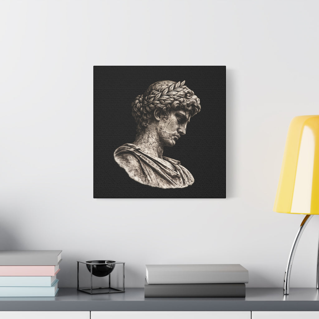 Classical Roman Bust Matte Canvas Wall Art — Stretched Gallery Canvas - Sculpted Heritage