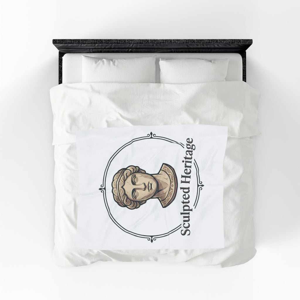 Velveteen Plush Blanket — Sculpted Heritage Roman Bust Throw - Sculpted Heritage