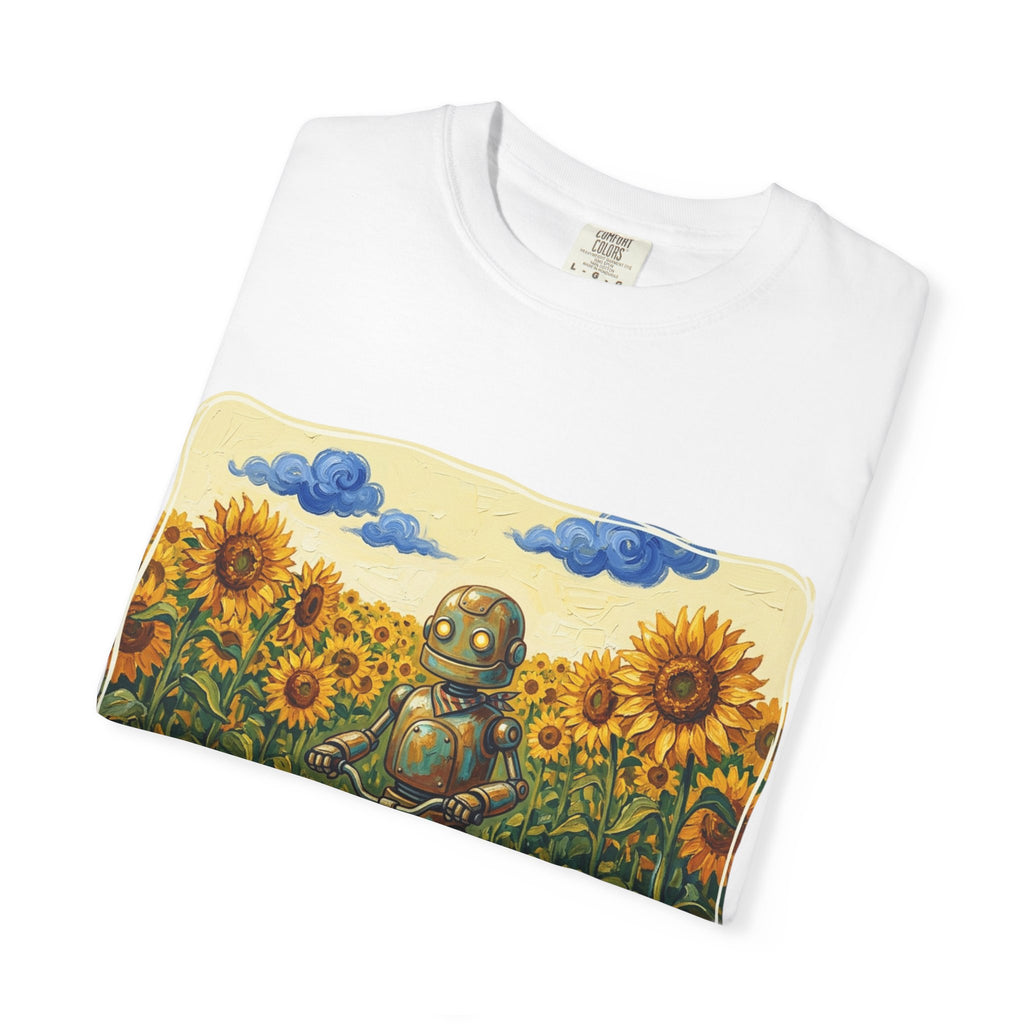 Sunflower Path Robot Biker T-Shirt - Sculpted Heritage
