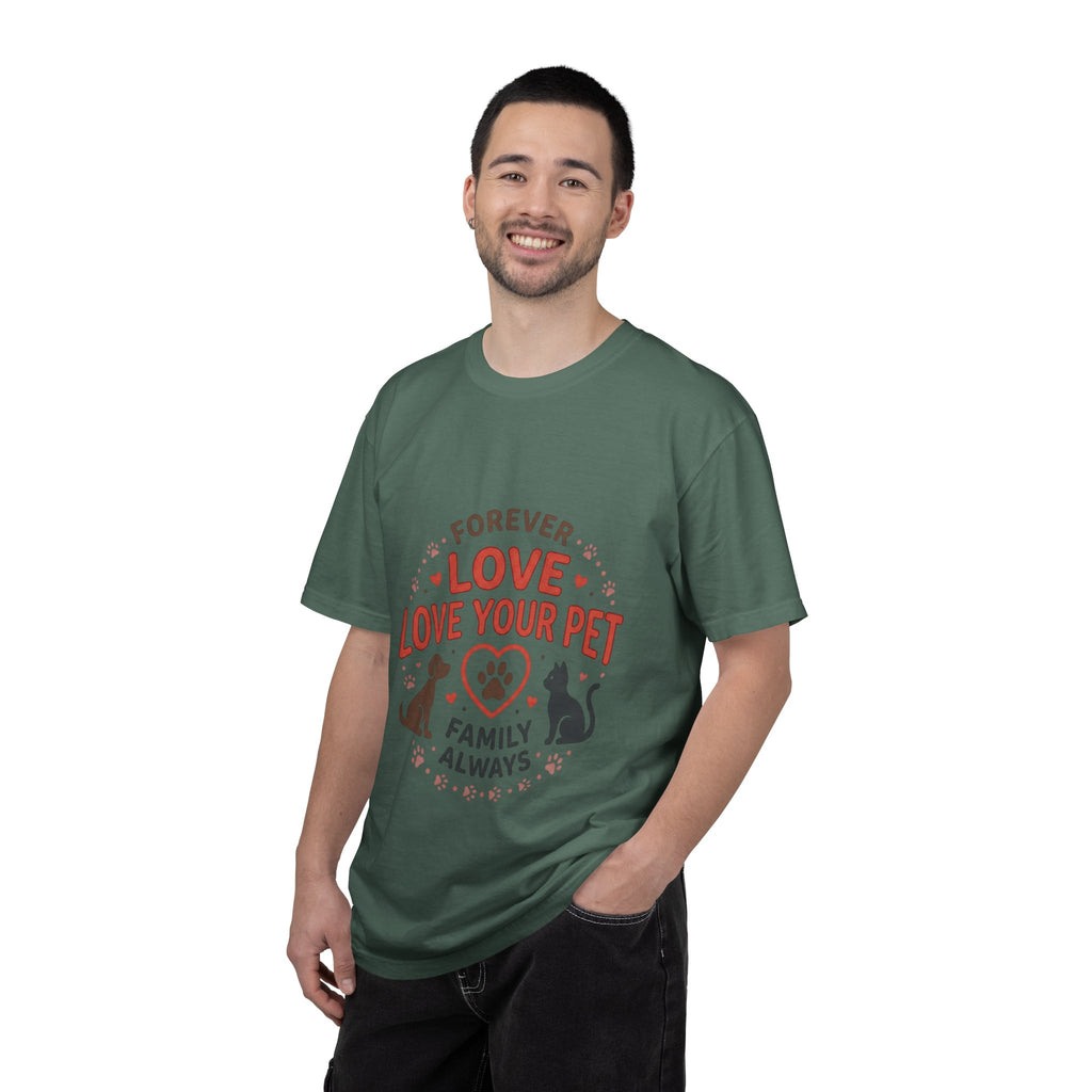 Love Your Pet T-Shirt — "Forever Love, Family Always" Pet Lover Tee - Sculpted Heritage