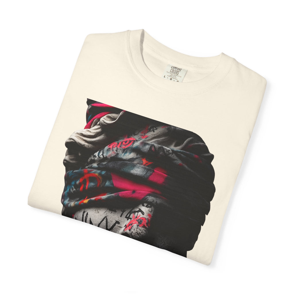 Sculpted Heritage T-Shirt — Street Art Blindfolded Bust Design - Sculpted Heritage