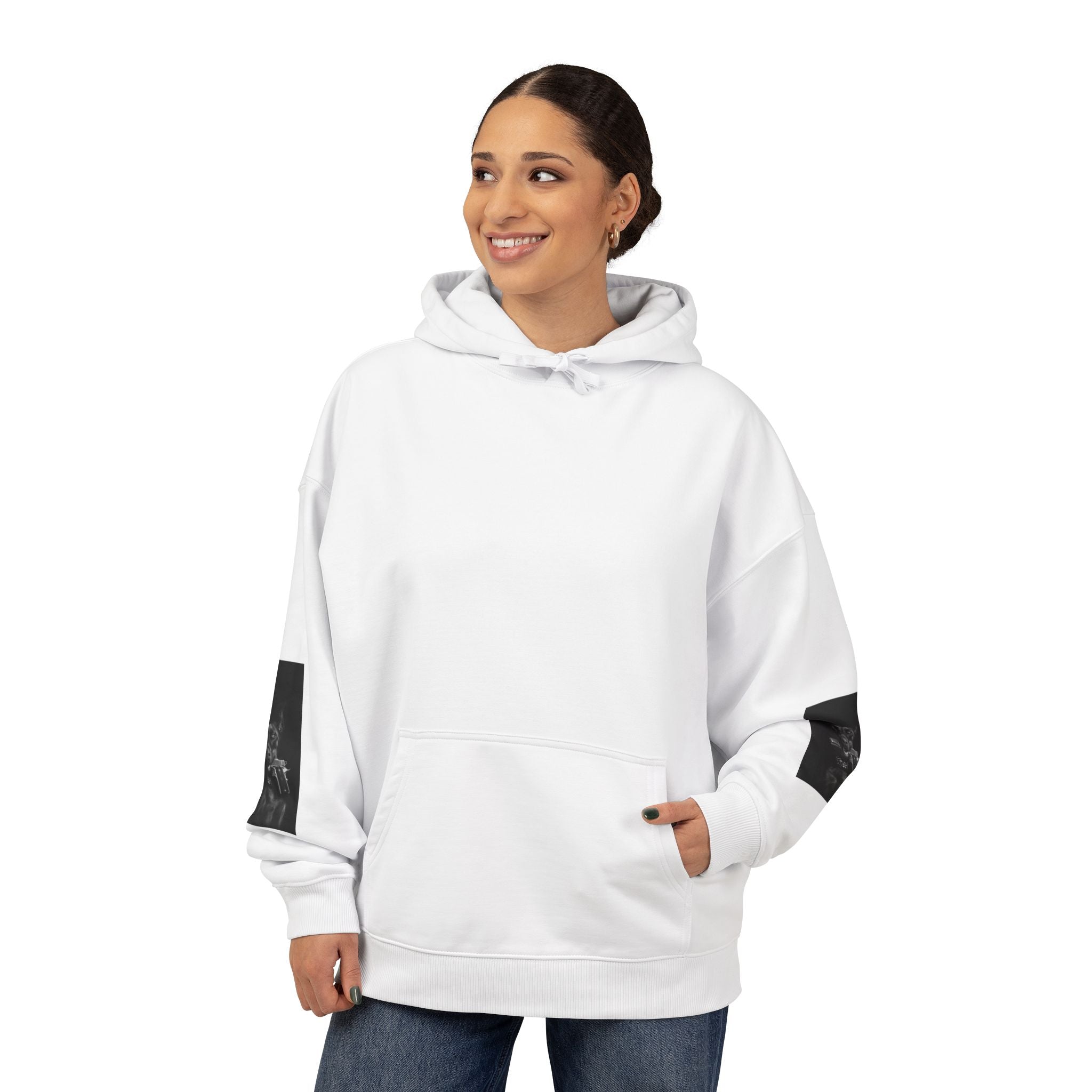 Moody Black Dog Photo Print Hoodie - Sculpted Heritage