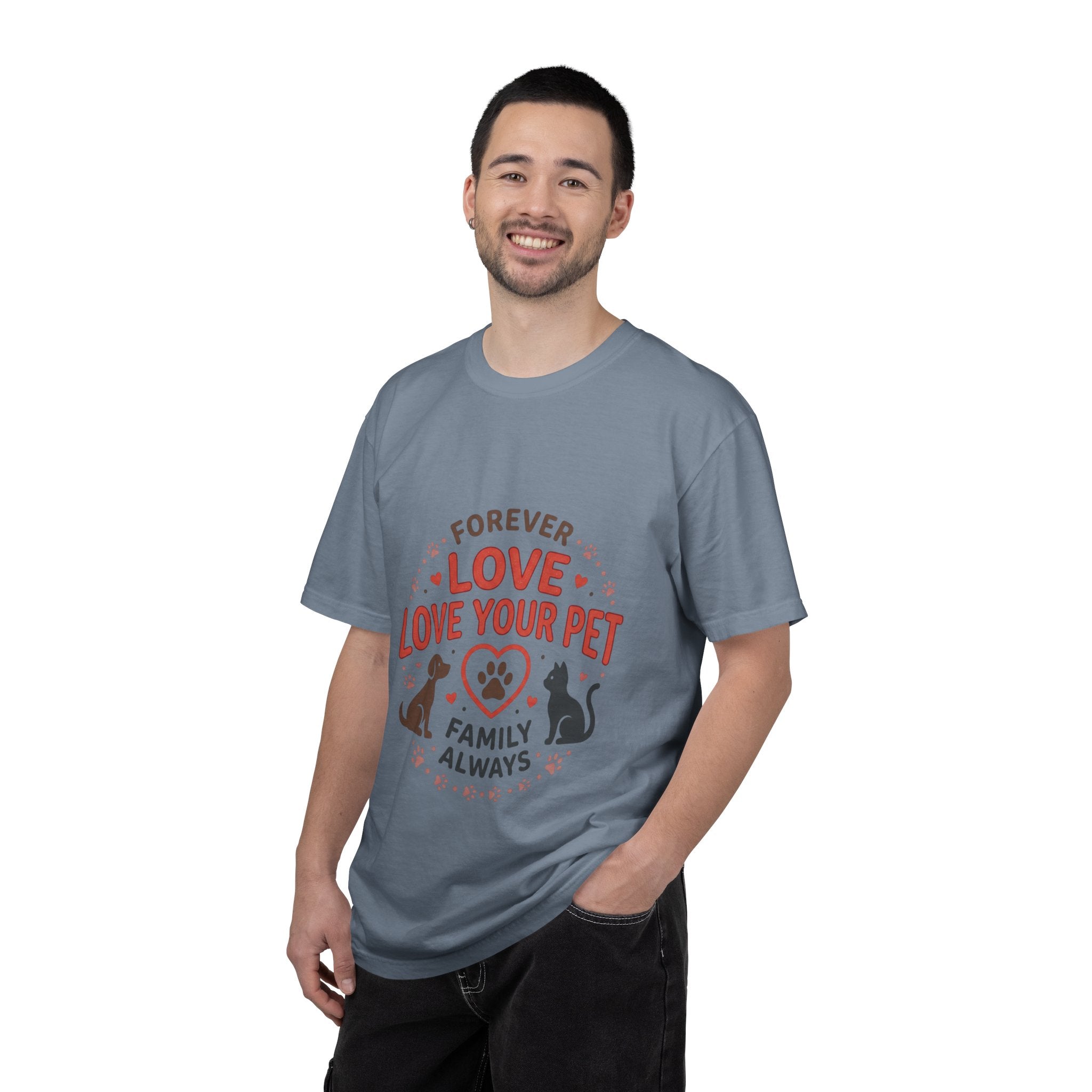 Love Your Pet T-Shirt — "Forever Love, Family Always" Pet Lover Tee - Sculpted Heritage