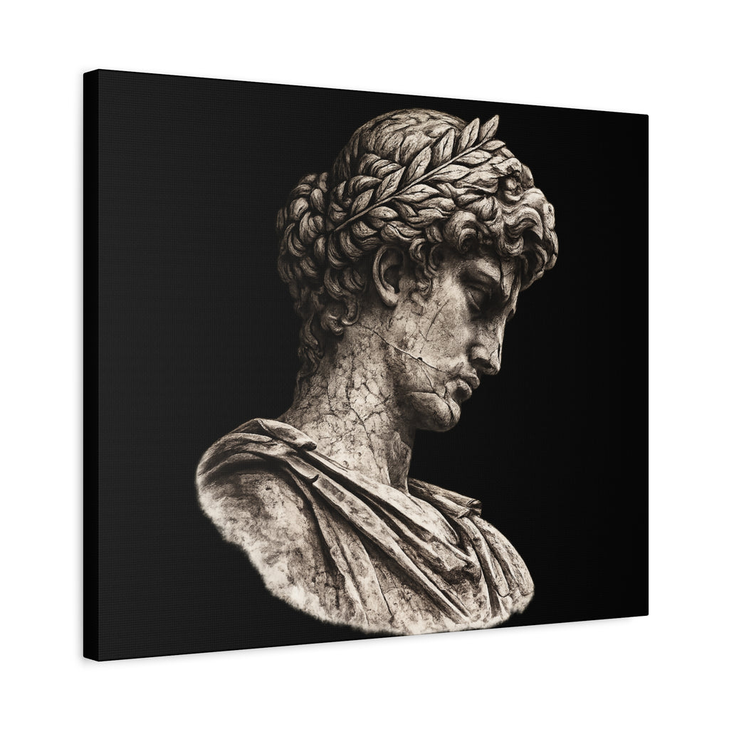 Classical Roman Bust Matte Canvas Wall Art — Stretched Gallery Canvas - Sculpted Heritage
