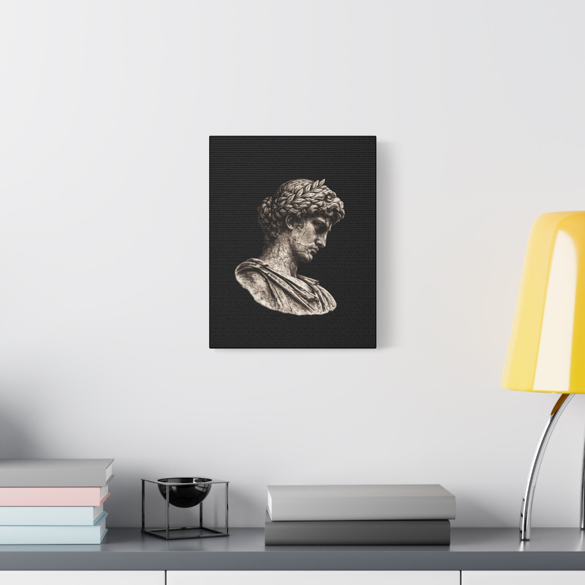 Classical Roman Bust Matte Canvas Wall Art — Stretched Gallery Canvas - Sculpted Heritage