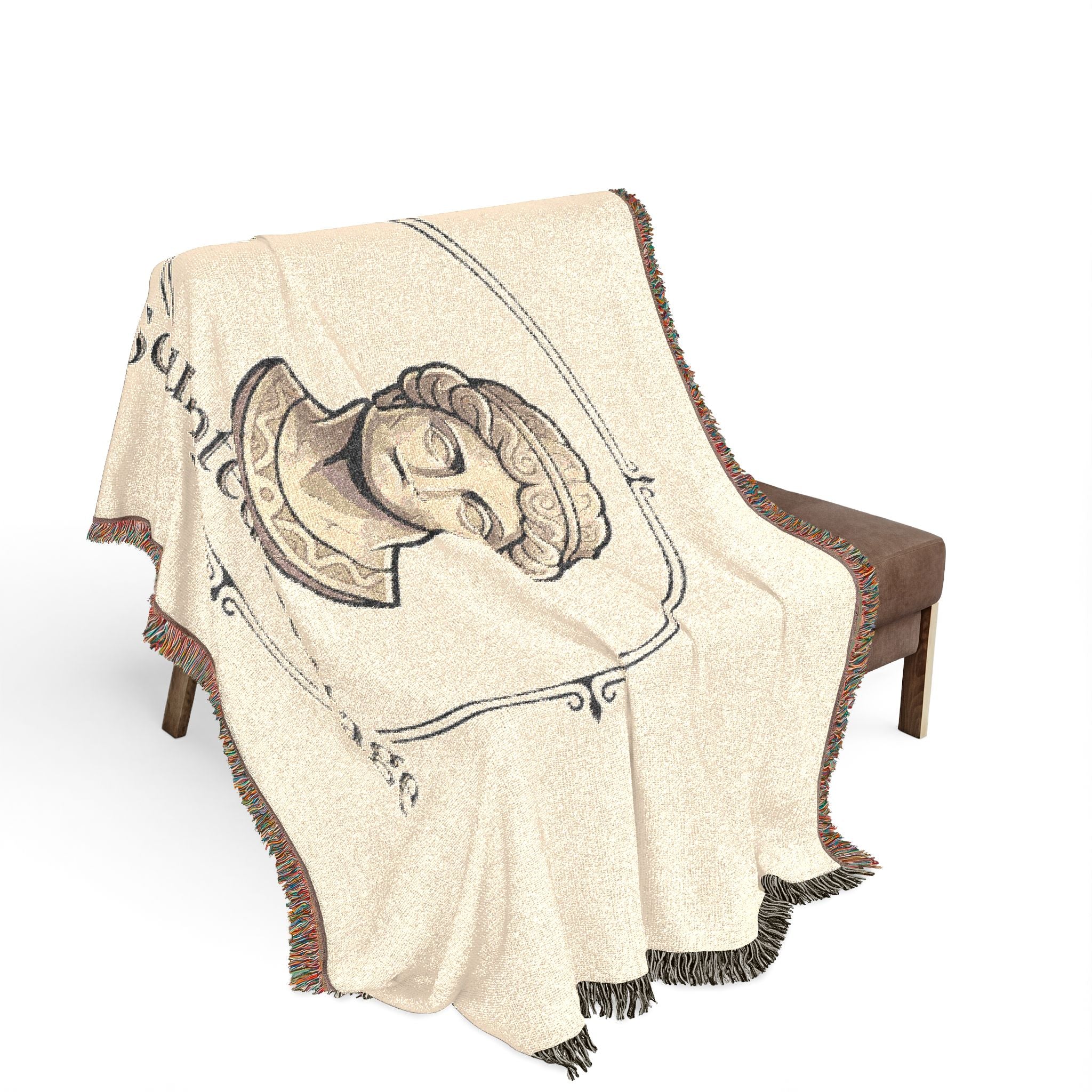 Sculpted Heritage Woven Blanket — Classical Bust Throw Blanket - Sculpted Heritage