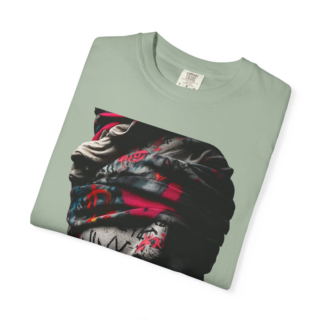 Sculpted Heritage T-Shirt — Street Art Blindfolded Bust Design - Sculpted Heritage