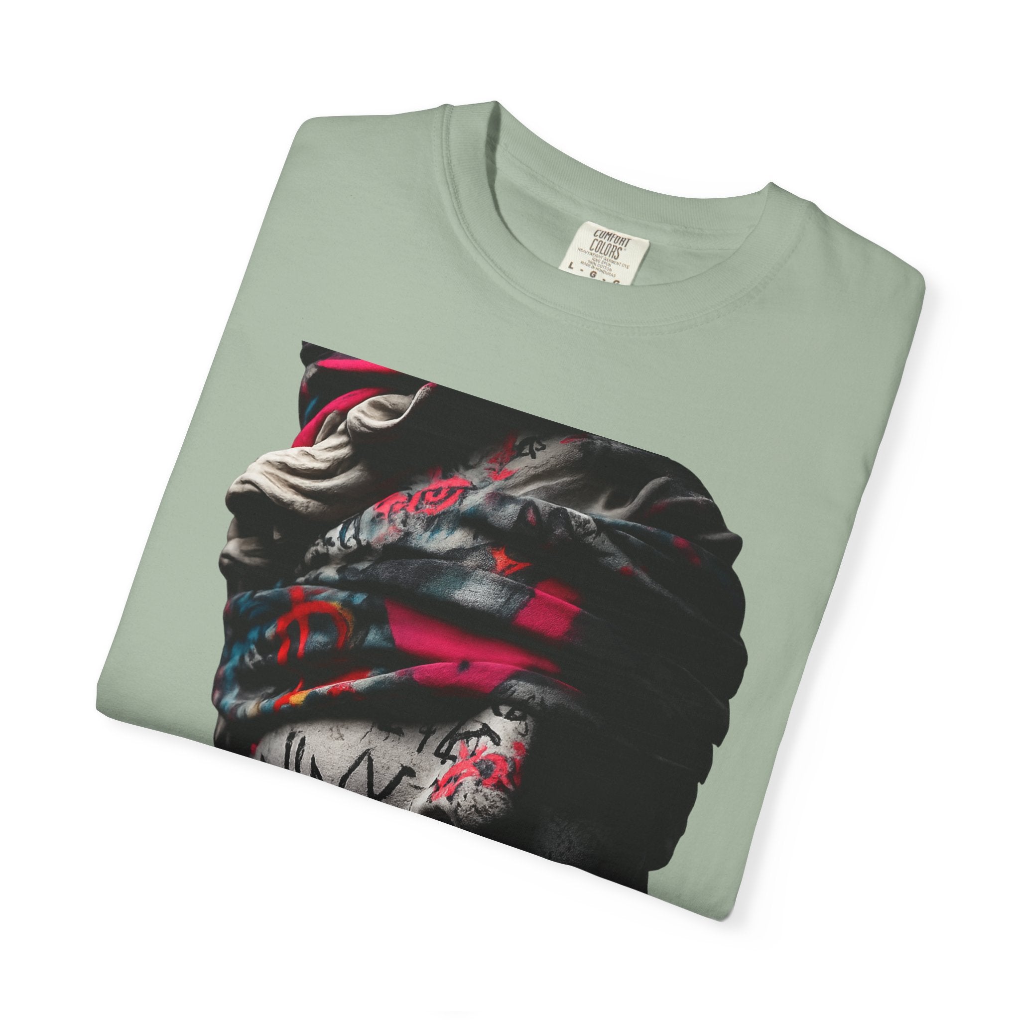 Sculpted Heritage T-Shirt — Street Art Blindfolded Bust Design - Sculpted Heritage