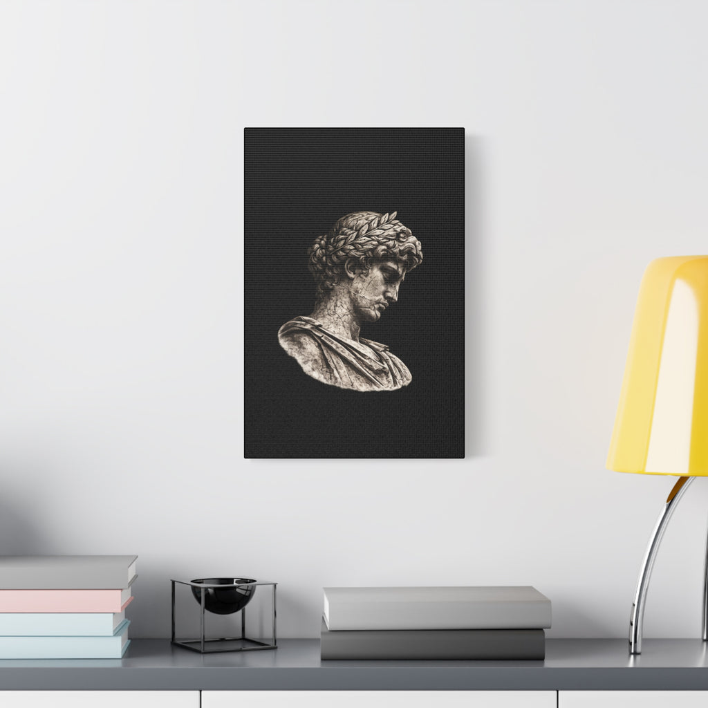 Classical Roman Bust Matte Canvas Wall Art — Stretched Gallery Canvas - Sculpted Heritage