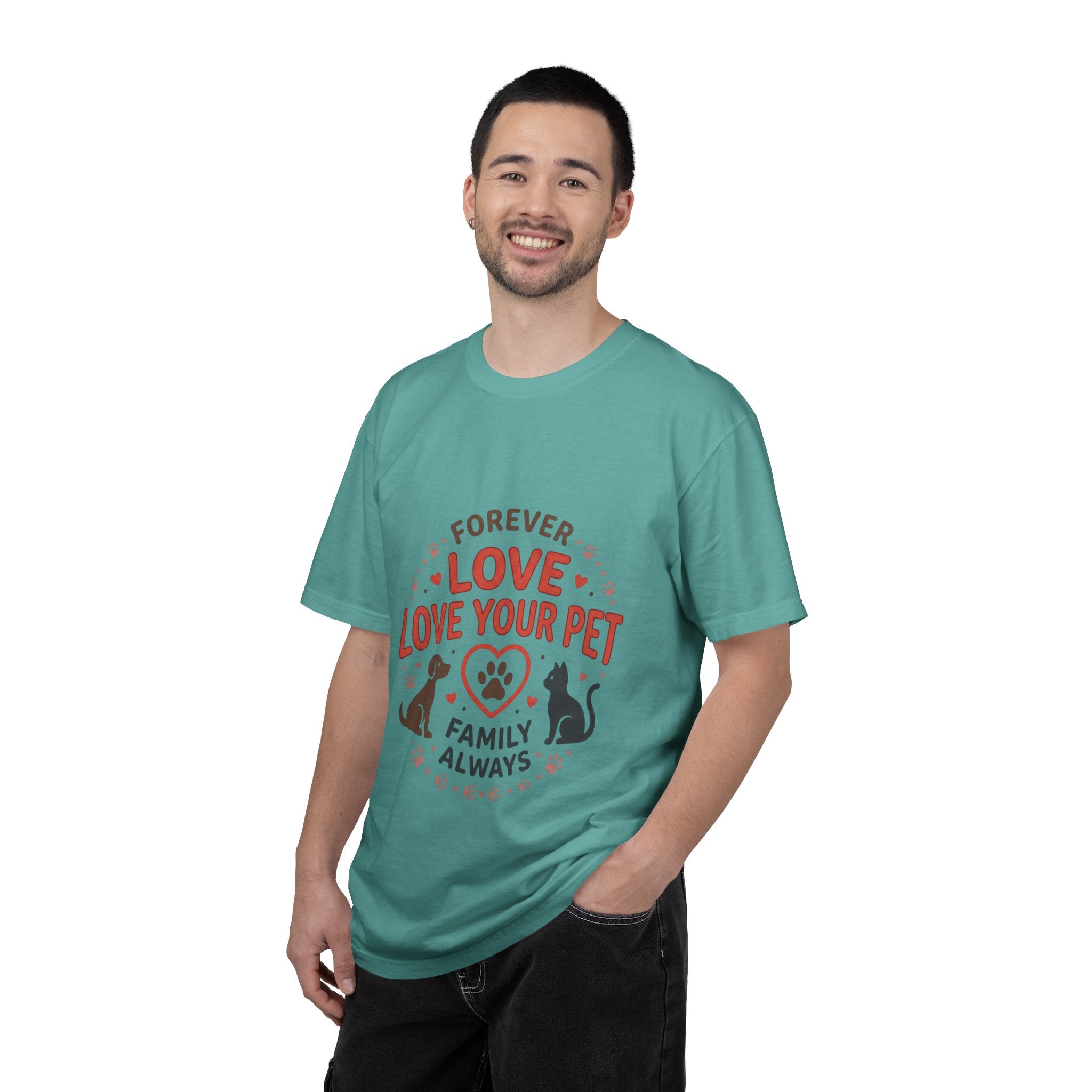 Love Your Pet T-Shirt — "Forever Love, Family Always" Pet Lover Tee - Sculpted Heritage
