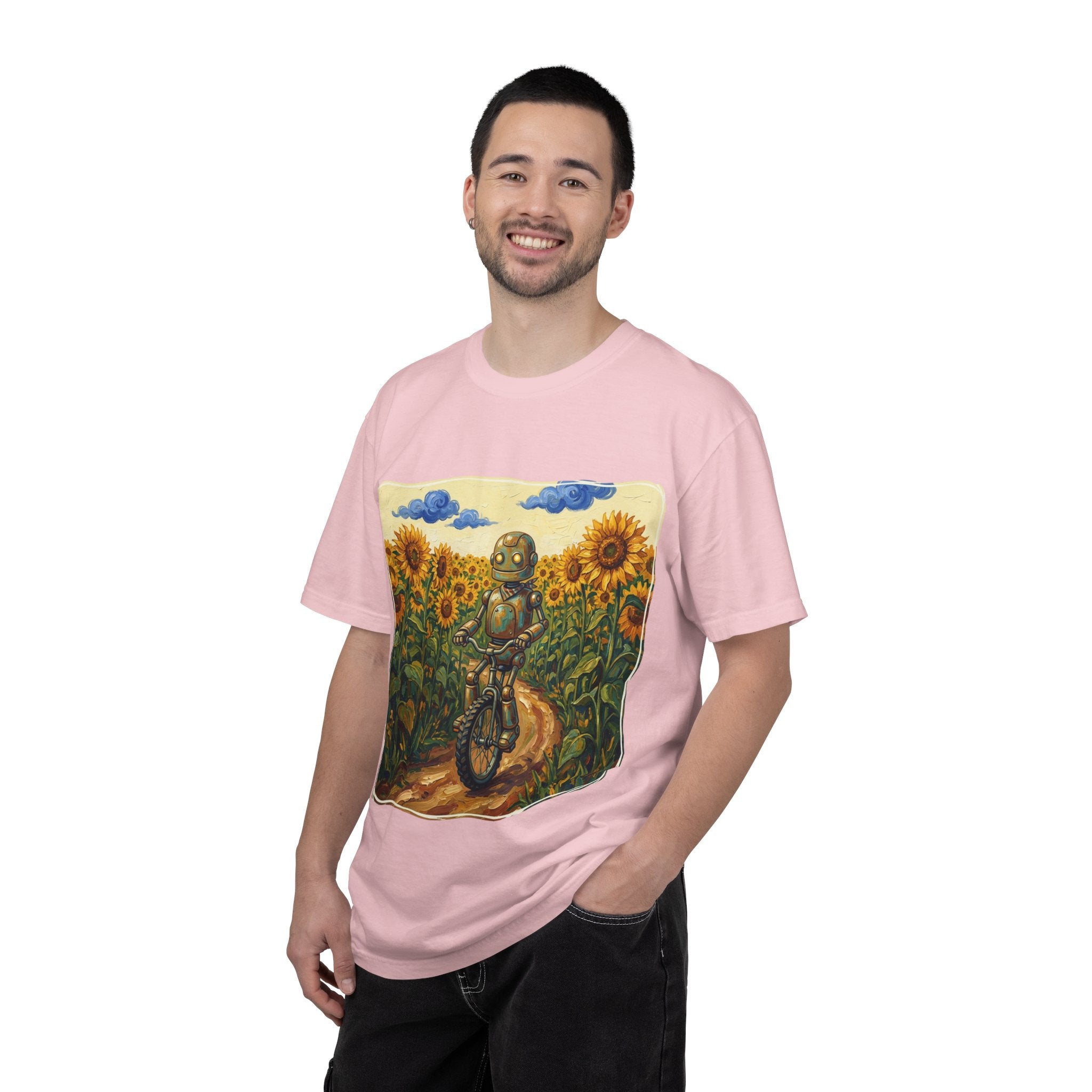 Sunflower Path Robot Biker T-Shirt - Sculpted Heritage