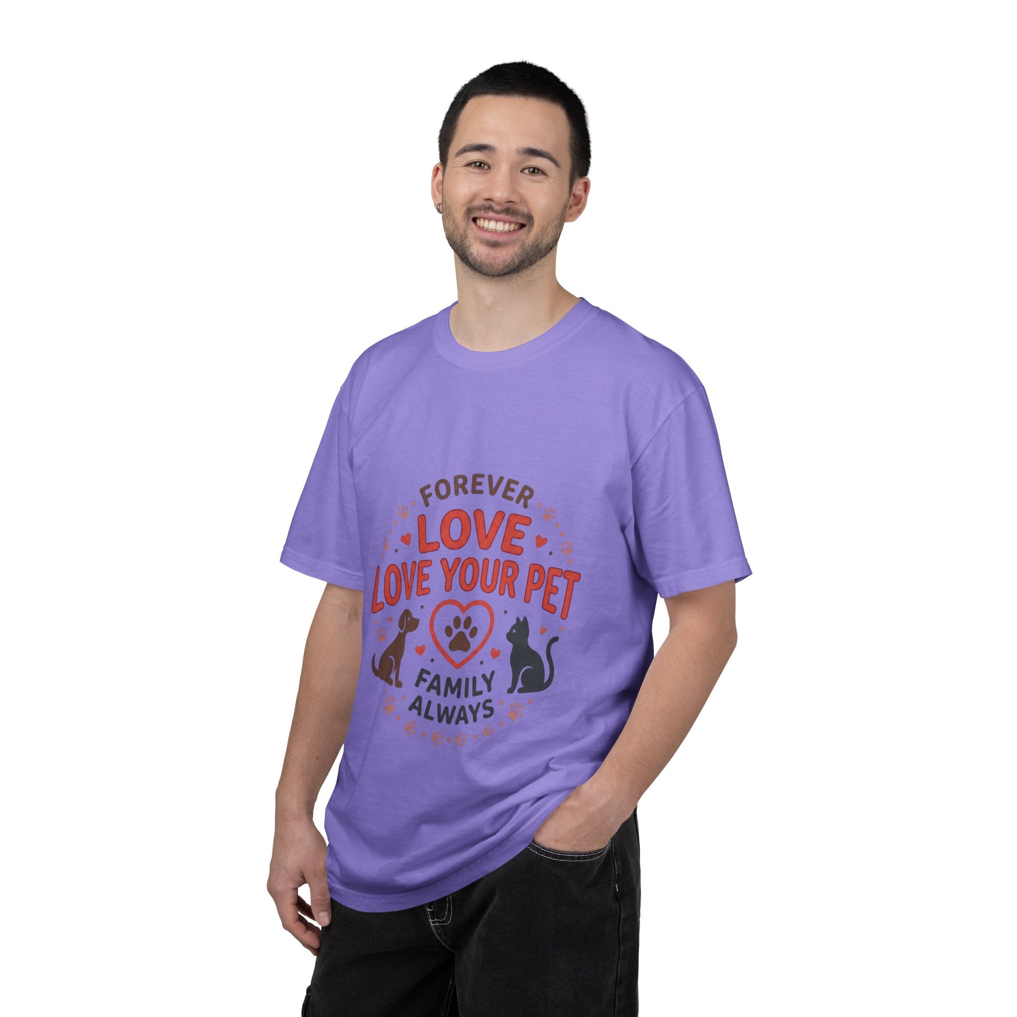 Love Your Pet T-Shirt — "Forever Love, Family Always" Pet Lover Tee - Sculpted Heritage