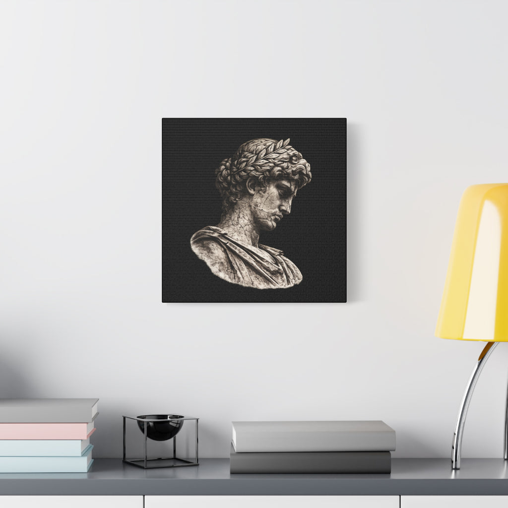 Classical Roman Bust Matte Canvas Wall Art — Stretched Gallery Canvas - Sculpted Heritage