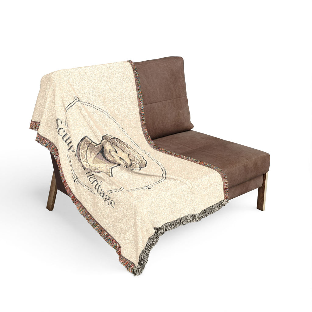 Sculpted Heritage Woven Blanket — Classical Bust Throw Blanket - Sculpted Heritage