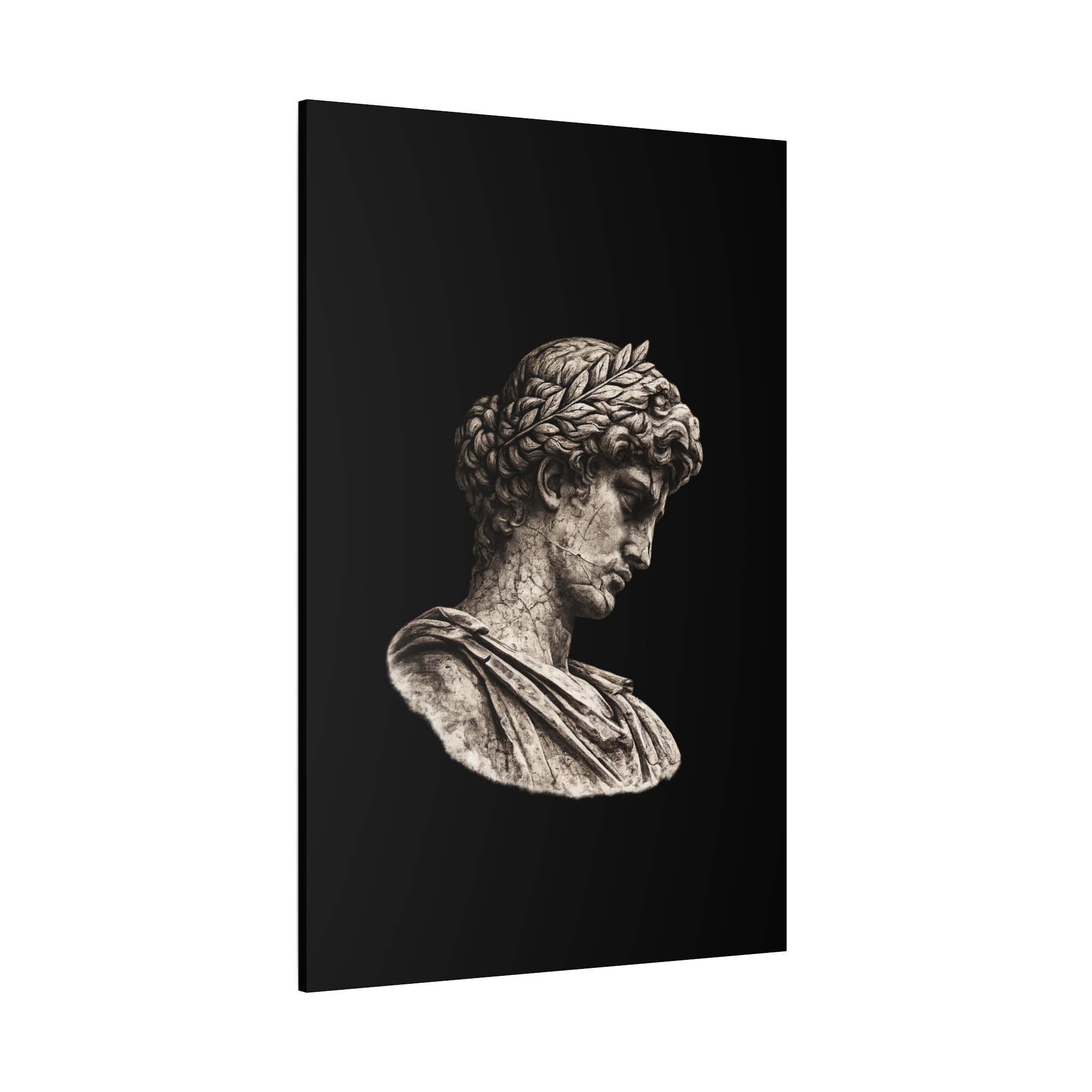 Classical Roman Bust Matte Canvas Wall Art — Stretched Gallery Canvas - Sculpted Heritage