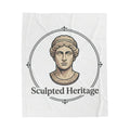Velveteen Plush Blanket — Sculpted Heritage Roman Bust Throw - Sculpted Heritage