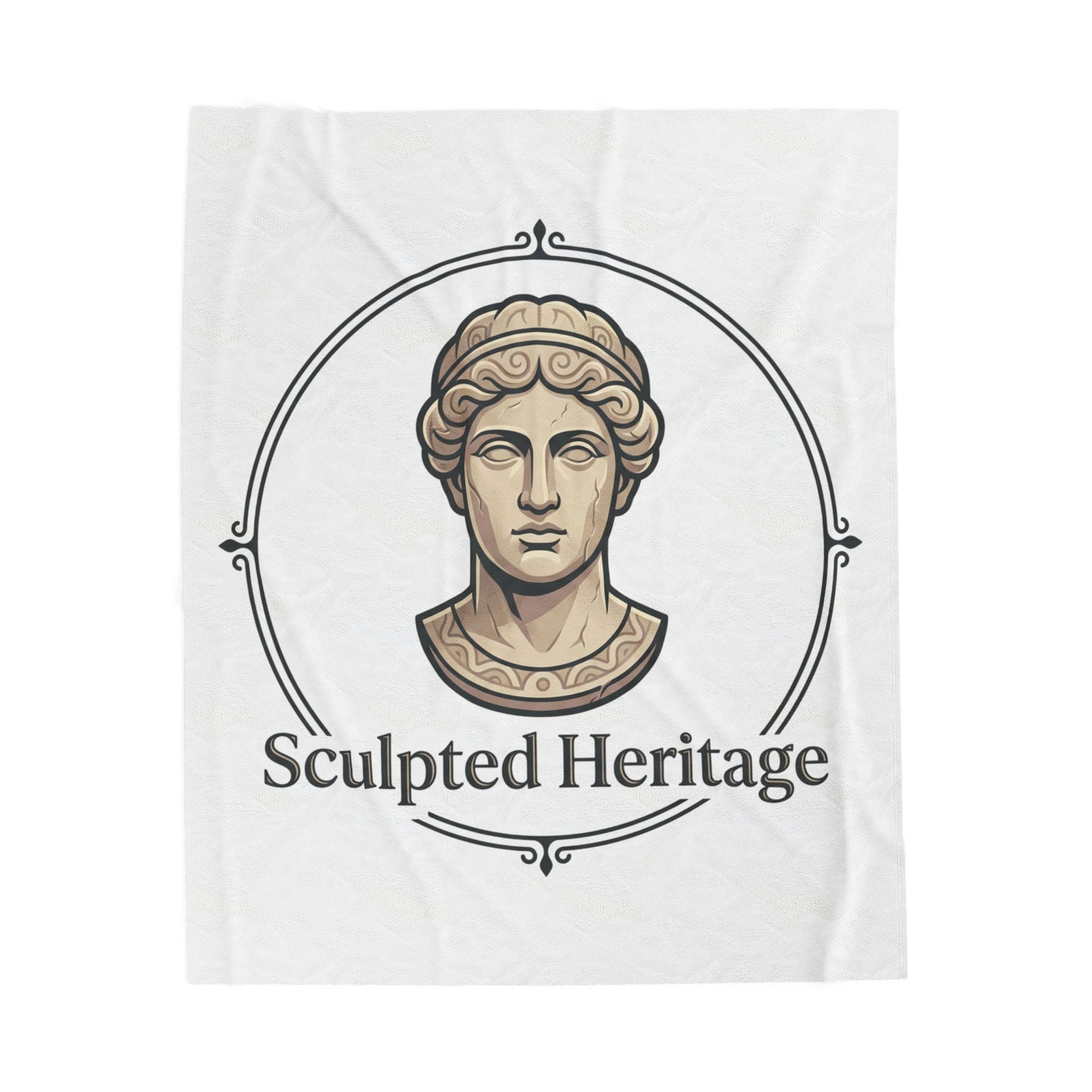 Velveteen Plush Blanket — Sculpted Heritage Roman Bust Throw - Sculpted Heritage