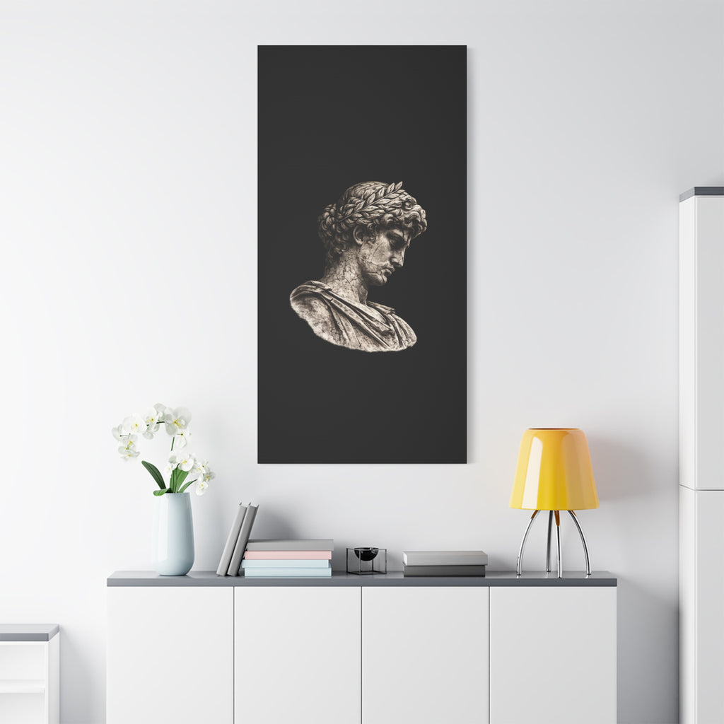 Classical Roman Bust Matte Canvas Wall Art — Stretched Gallery Canvas - Sculpted Heritage