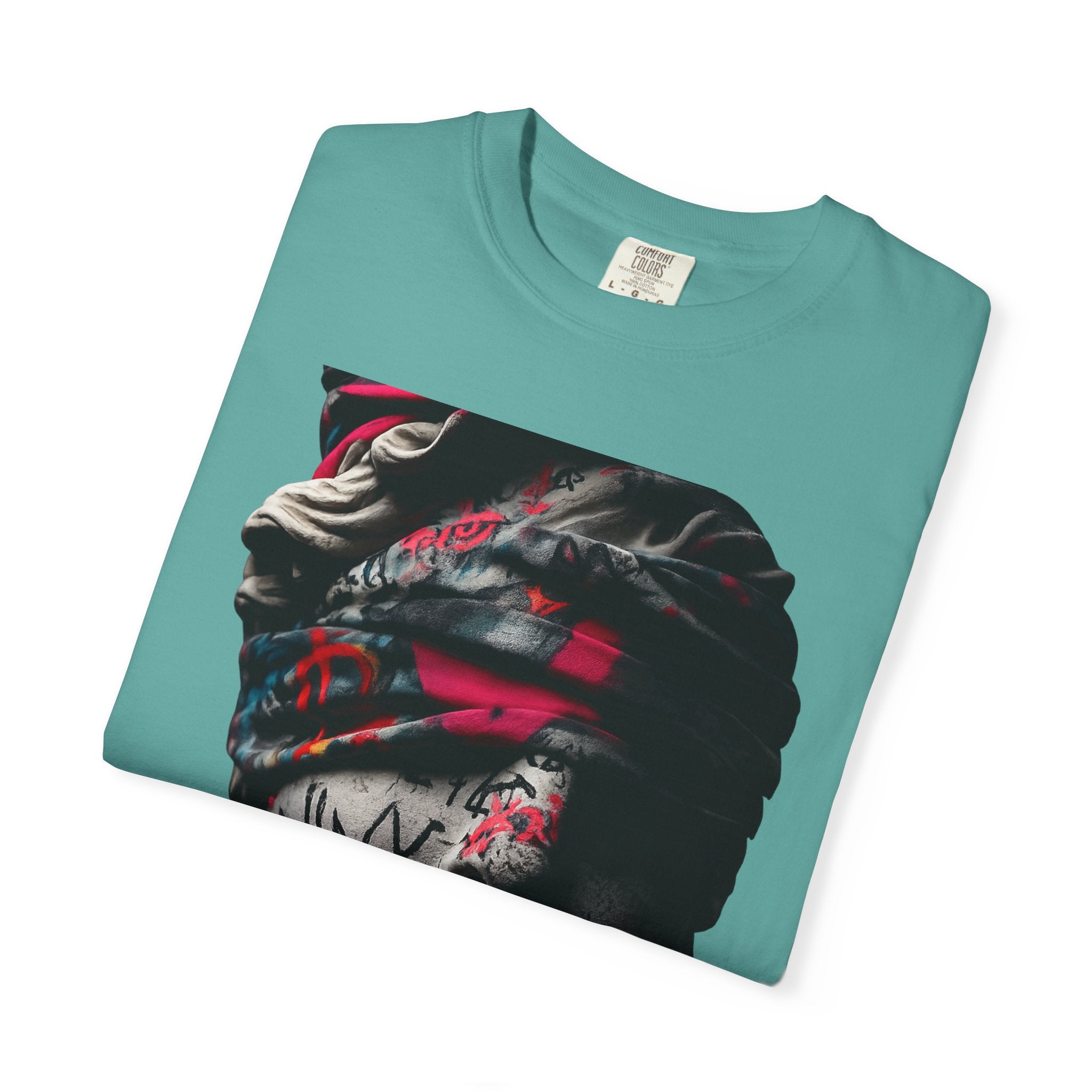 Sculpted Heritage T-Shirt — Street Art Blindfolded Bust Design - Sculpted Heritage