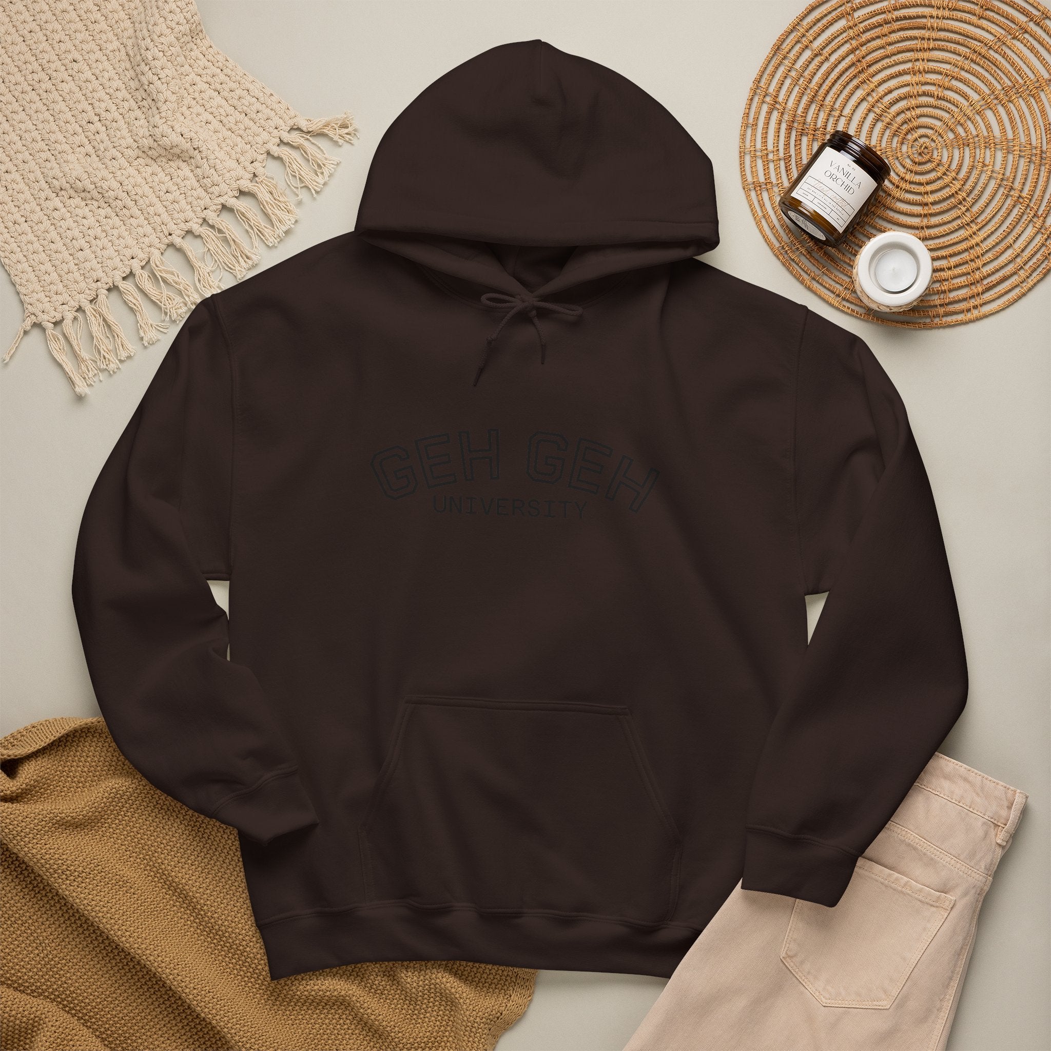 GHE-GHE University Hoodie — Minimal Collegiate Pullover - Sculpted Heritage