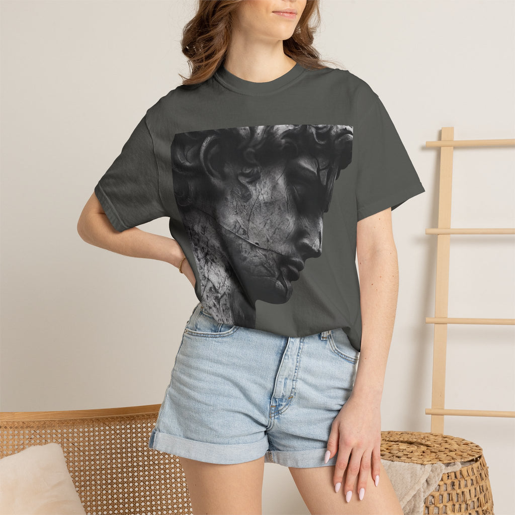 Classical Sculpture Profile T-Shirt — Vintage Monochrome Art Tee - Sculpted Heritage