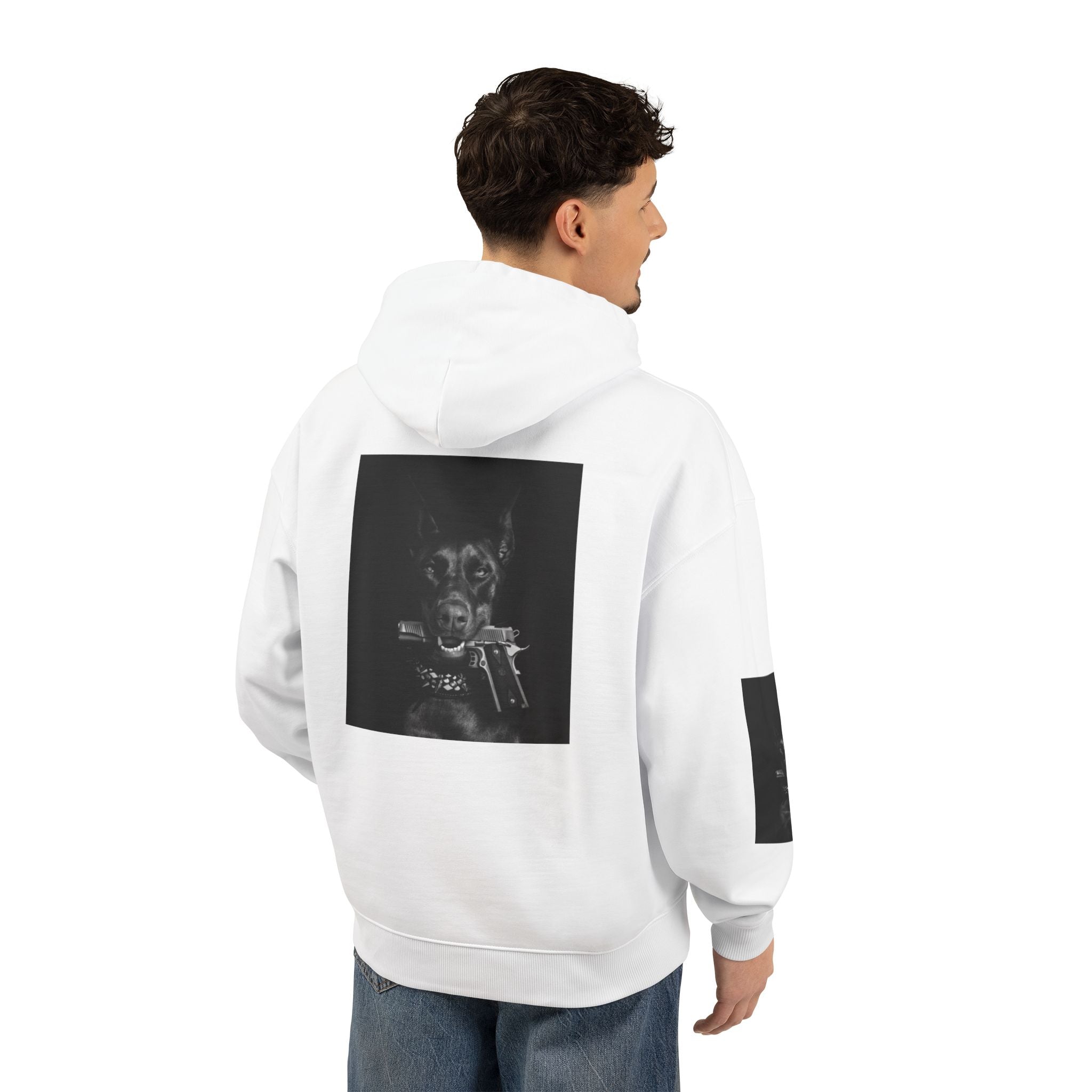 Moody Black Dog Photo Print Hoodie - Sculpted Heritage