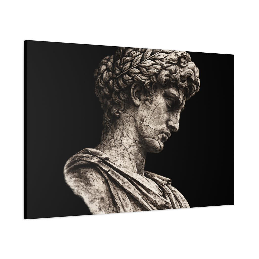 Classical Roman Bust Matte Canvas Wall Art — Stretched Gallery Canvas - Sculpted Heritage