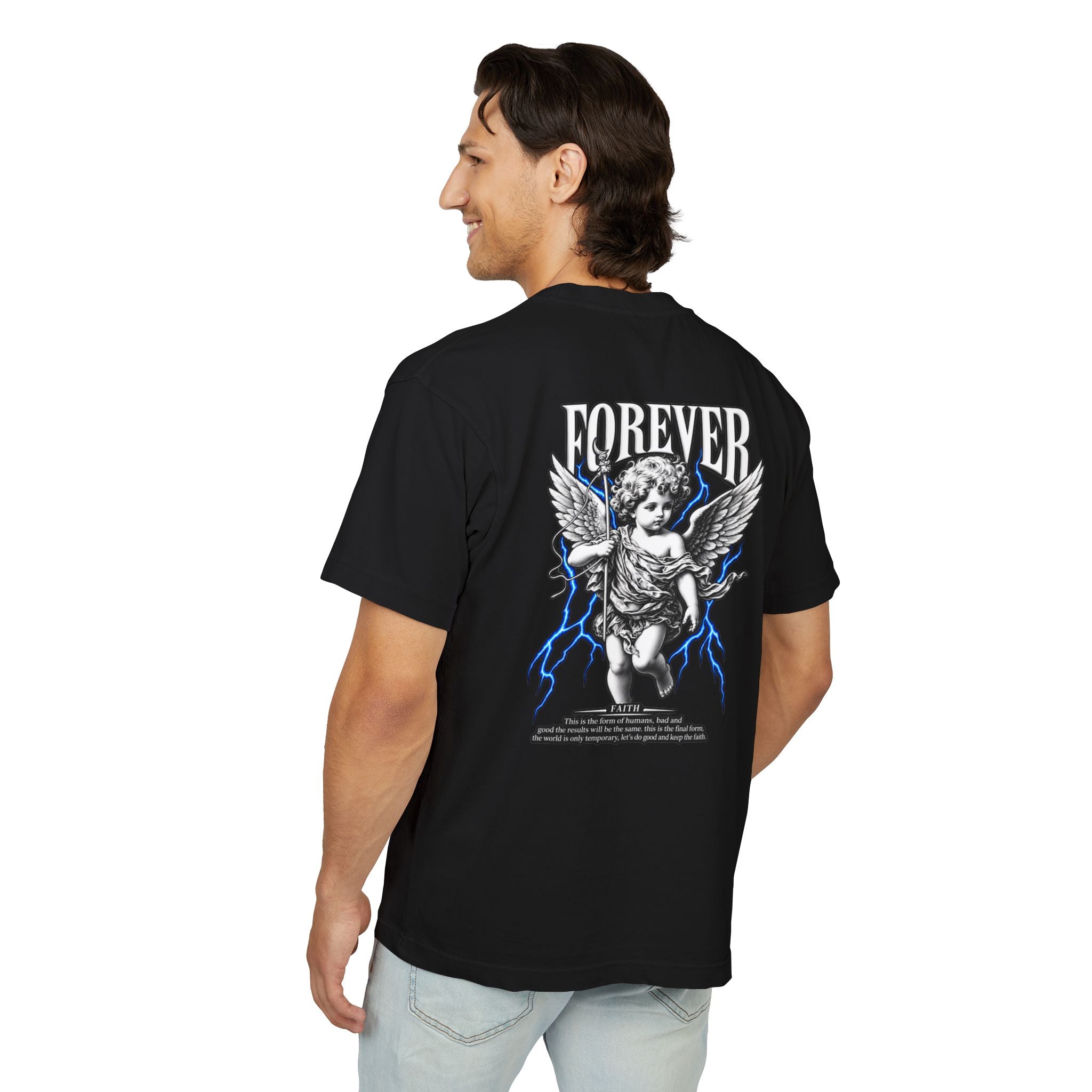 Sculpted Heritage — "FOREVER" Retro Cherub Streetwear T‑Shirt - Sculpted Heritage