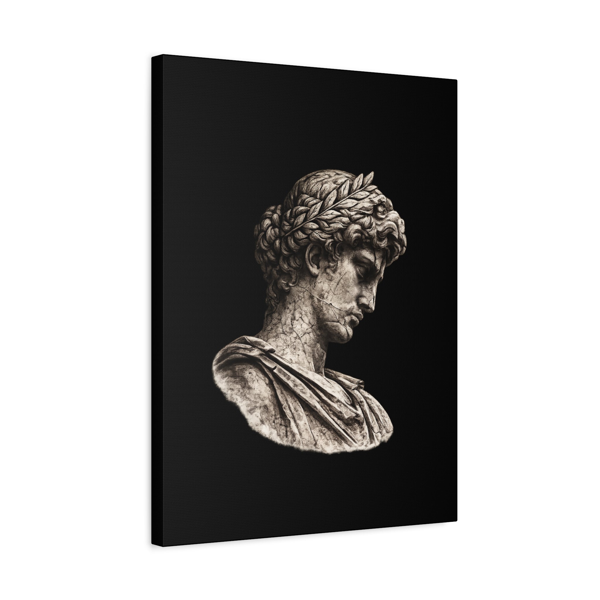 Classical Roman Bust Matte Canvas Wall Art — Stretched Gallery Canvas - Sculpted Heritage