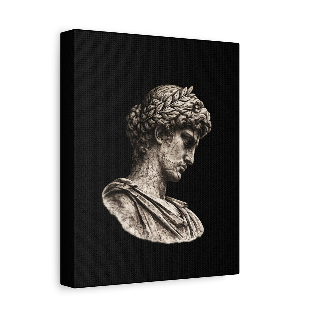 Classical Roman Bust Matte Canvas Wall Art — Stretched Gallery Canvas - Sculpted Heritage