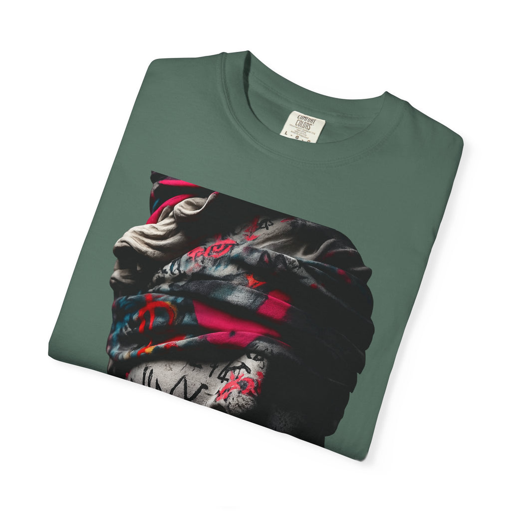 Sculpted Heritage T-Shirt — Street Art Blindfolded Bust Design - Sculpted Heritage