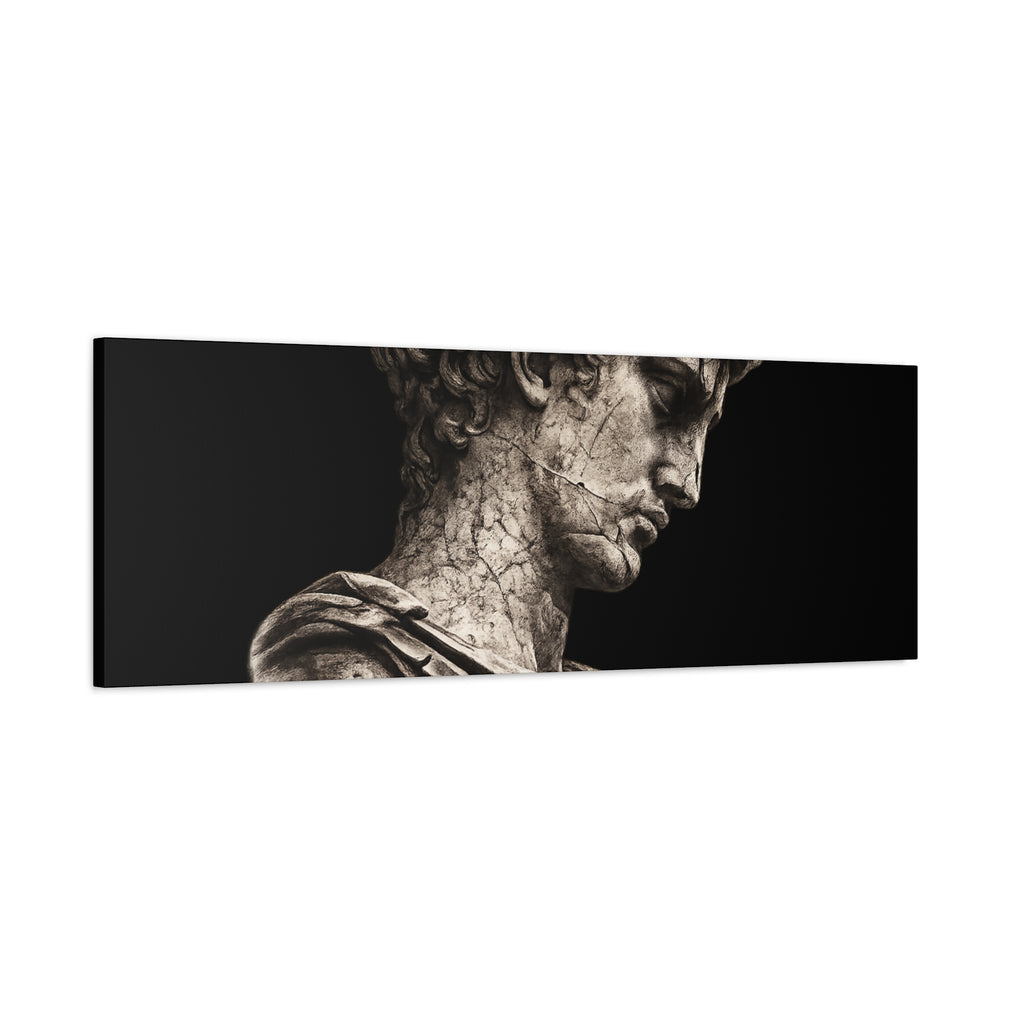 Classical Roman Bust Matte Canvas Wall Art — Stretched Gallery Canvas - Sculpted Heritage
