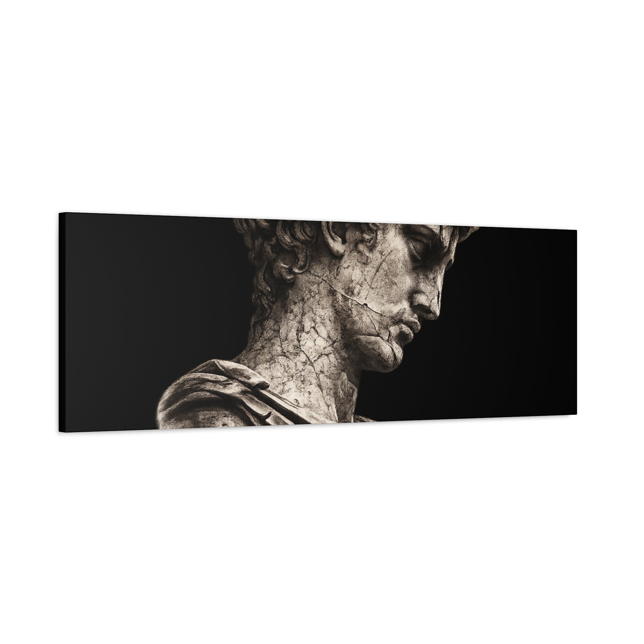 Classical Roman Bust Matte Canvas Wall Art — Stretched Gallery Canvas - Sculpted Heritage