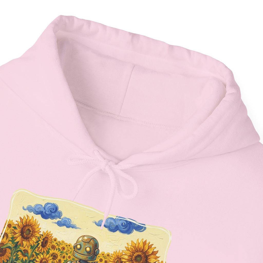Heritage Hoodie — Vintage Robot in Sunflowers Graphic Sweatshirt - Sculpted Heritage