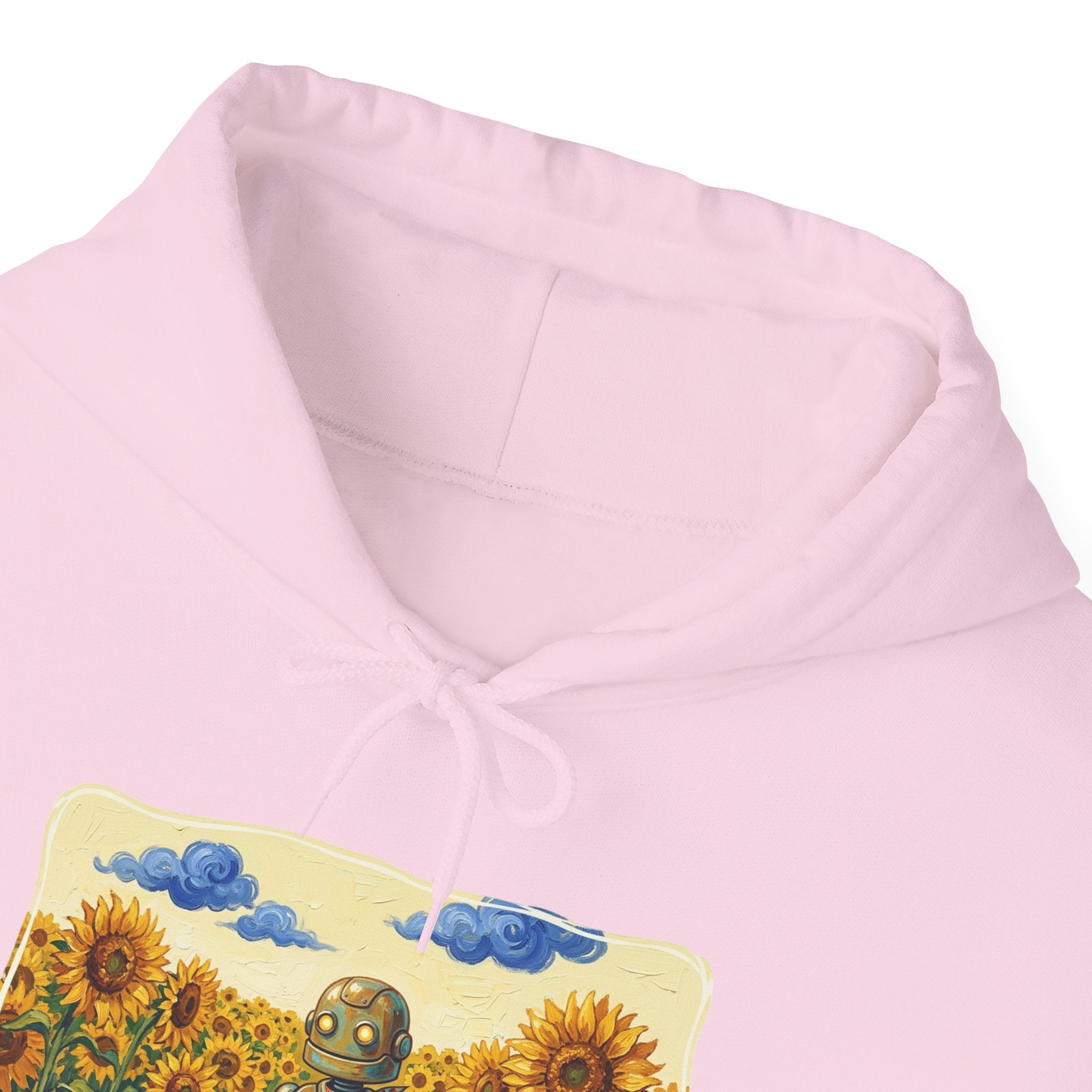 Heritage Hoodie — Vintage Robot in Sunflowers Graphic Sweatshirt - Sculpted Heritage