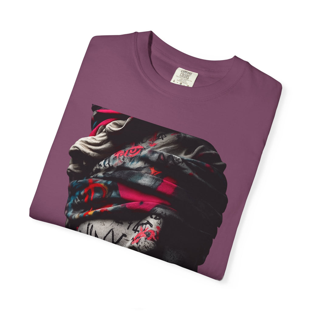Sculpted Heritage T-Shirt — Street Art Blindfolded Bust Design - Sculpted Heritage