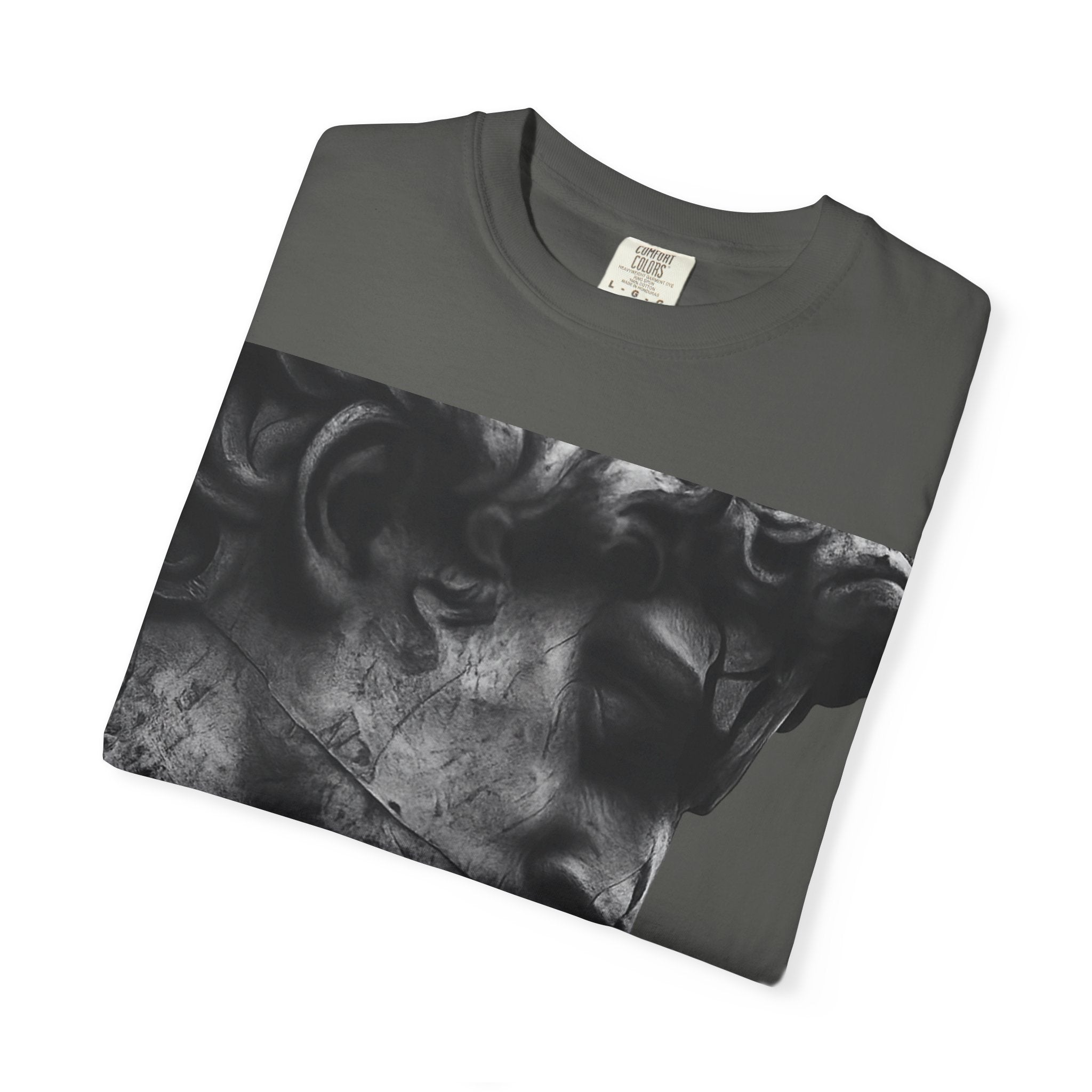 Classical Sculpture Profile T-Shirt — Vintage Monochrome Art Tee - Sculpted Heritage