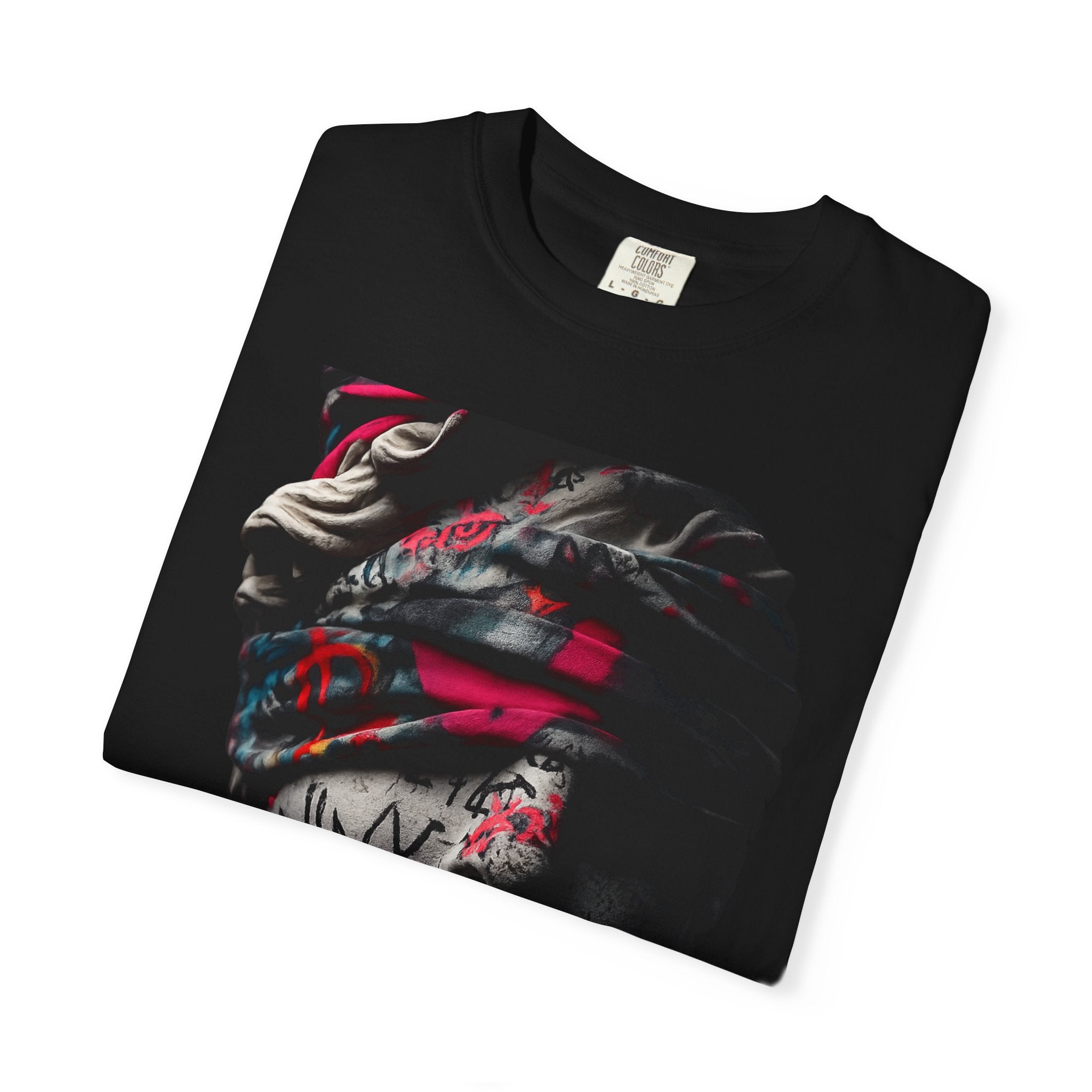 Sculpted Heritage T-Shirt — Street Art Blindfolded Bust Design - Sculpted Heritage