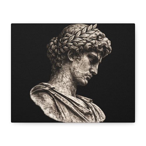 Classical Roman Bust Matte Canvas Wall Art — Stretched Gallery Canvas - Sculpted Heritage