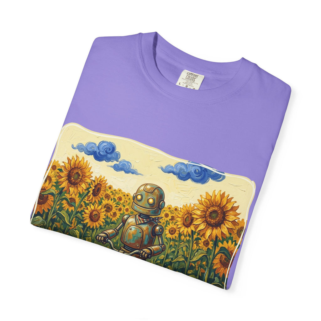 Sunflower Path Robot Biker T-Shirt - Sculpted Heritage