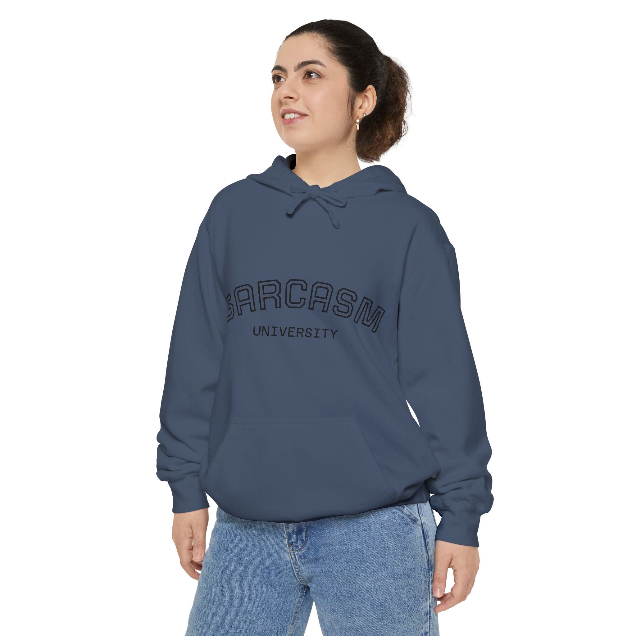 Sarcasm University Hoodie — Funny Collegiate Pullover - Sculpted Heritage
