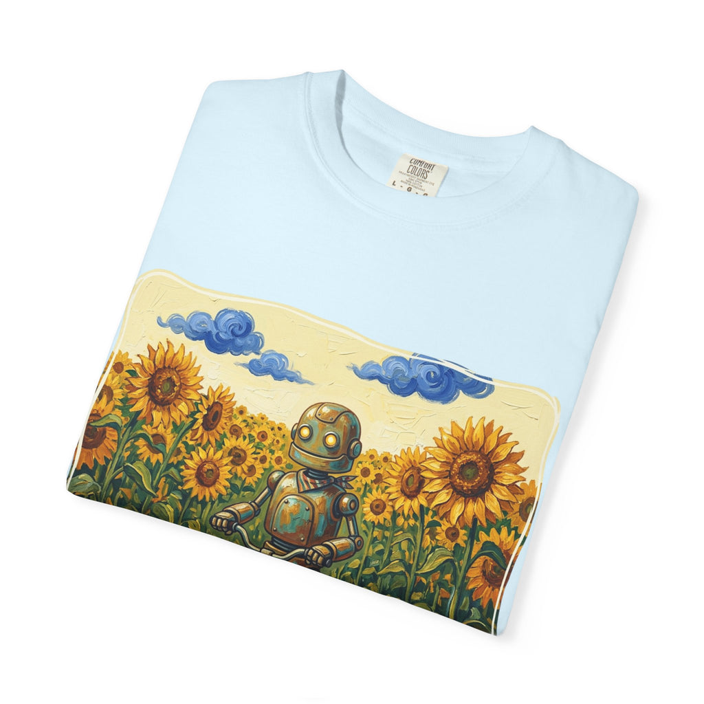 Sunflower Path Robot Biker T-Shirt - Sculpted Heritage