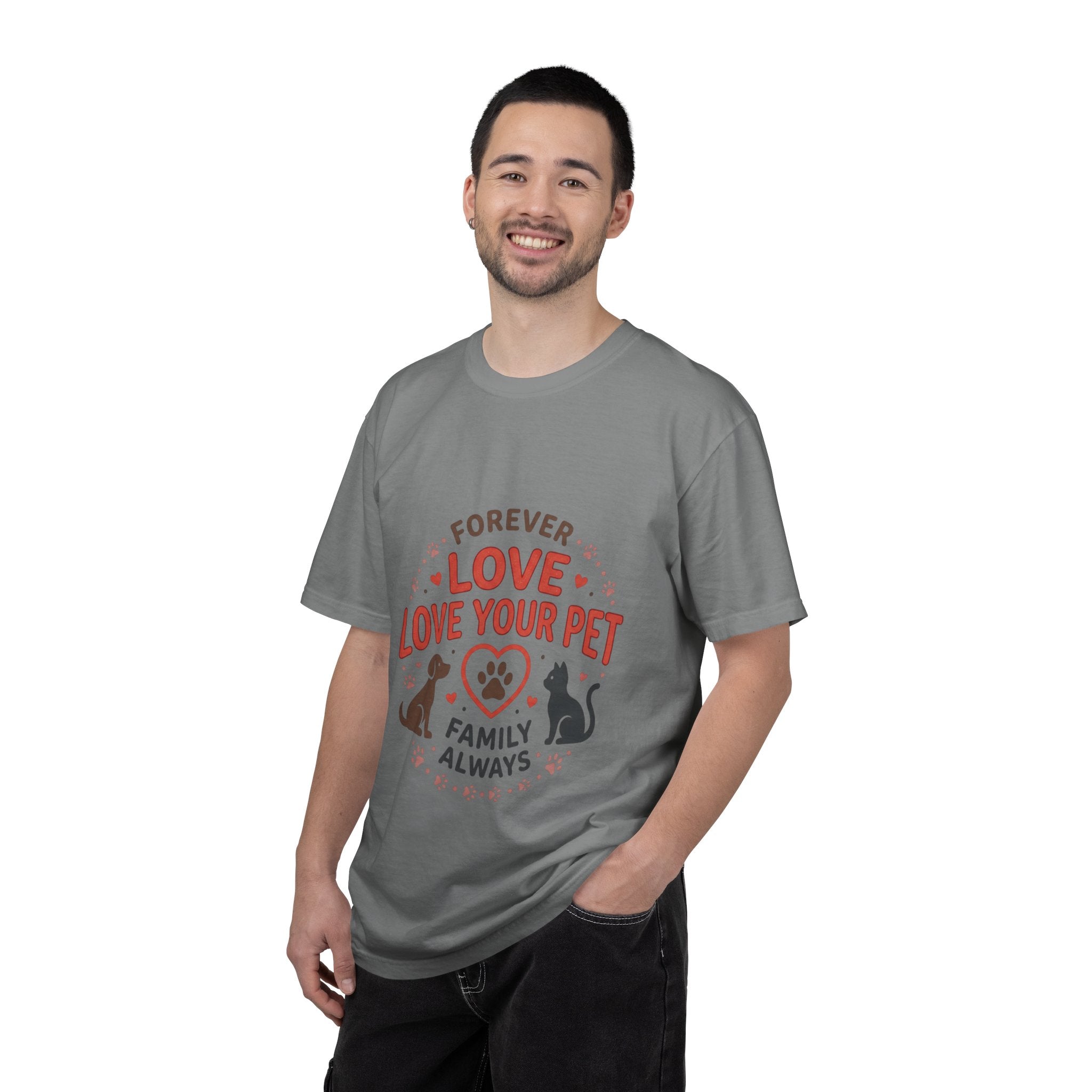 Love Your Pet T-Shirt — "Forever Love, Family Always" Pet Lover Tee - Sculpted Heritage