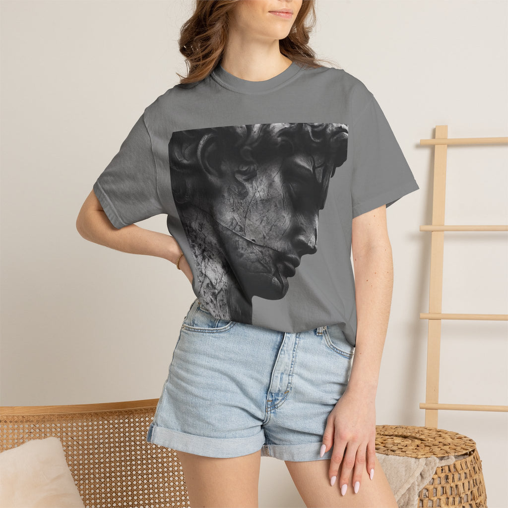 Classical Sculpture Profile T-Shirt — Vintage Monochrome Art Tee - Sculpted Heritage