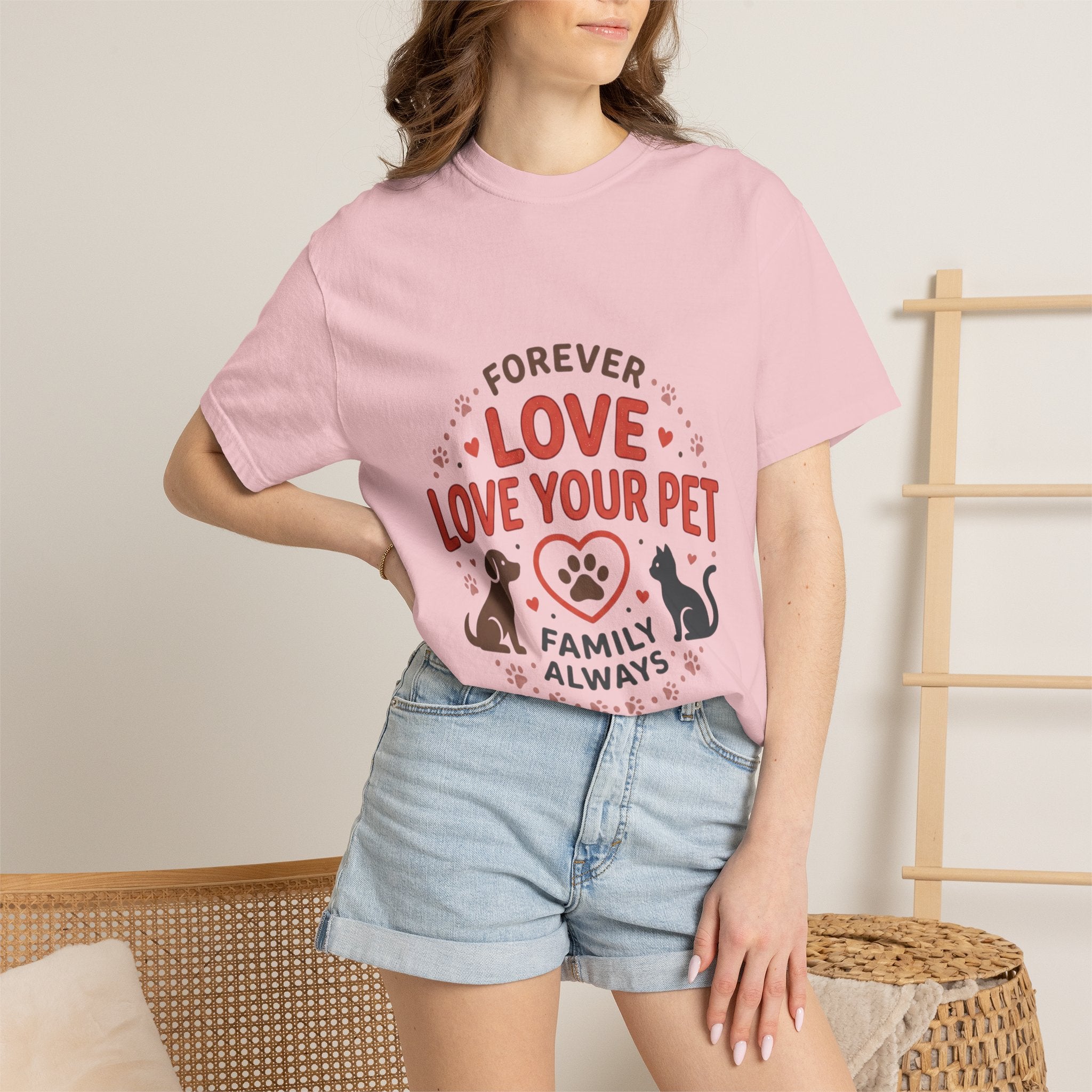 Love Your Pet T-Shirt — "Forever Love, Family Always" Pet Lover Tee - Sculpted Heritage