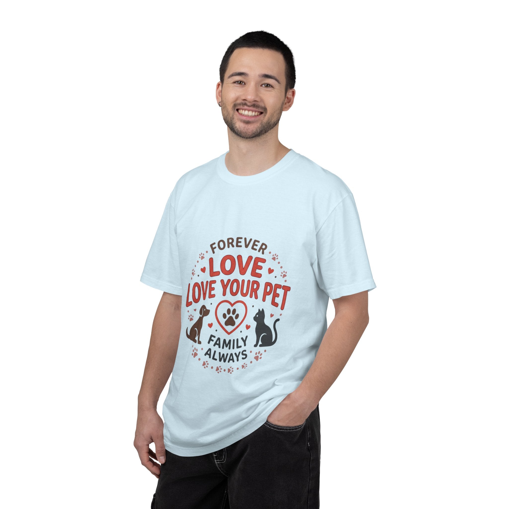 Love Your Pet T-Shirt — "Forever Love, Family Always" Pet Lover Tee - Sculpted Heritage