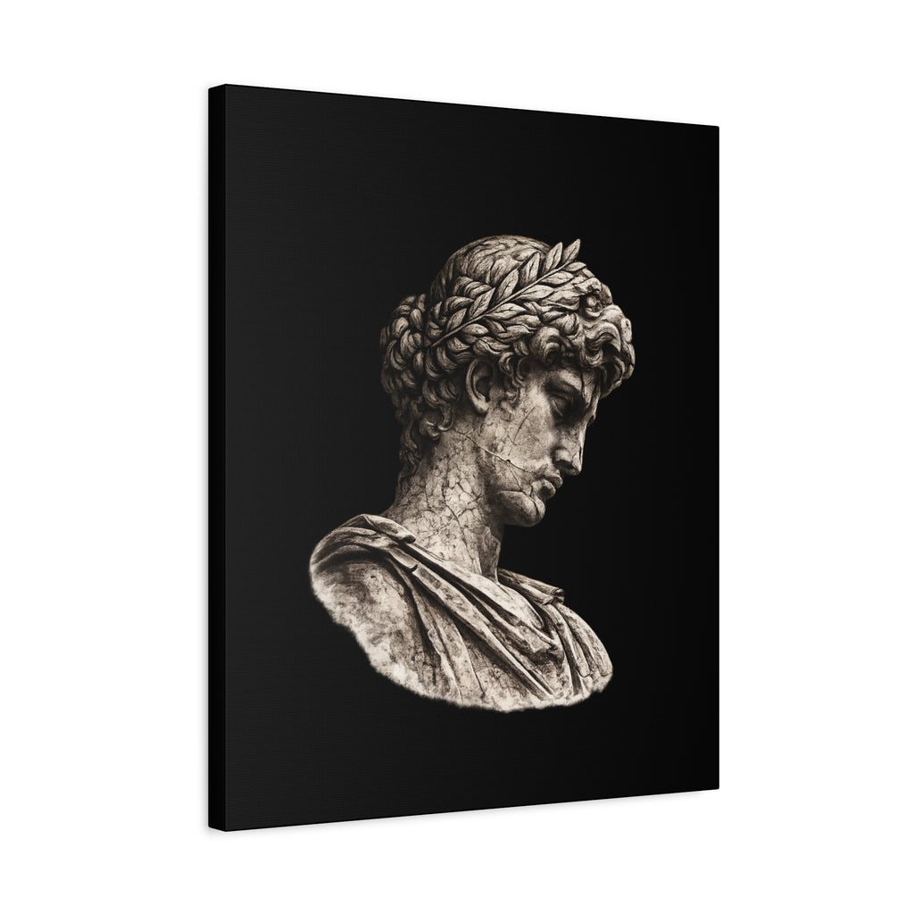 Classical Roman Bust Matte Canvas Wall Art — Stretched Gallery Canvas - Sculpted Heritage