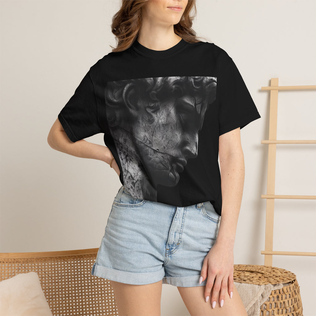 Classical Sculpture Profile T-Shirt — Vintage Monochrome Art Tee - Sculpted Heritage