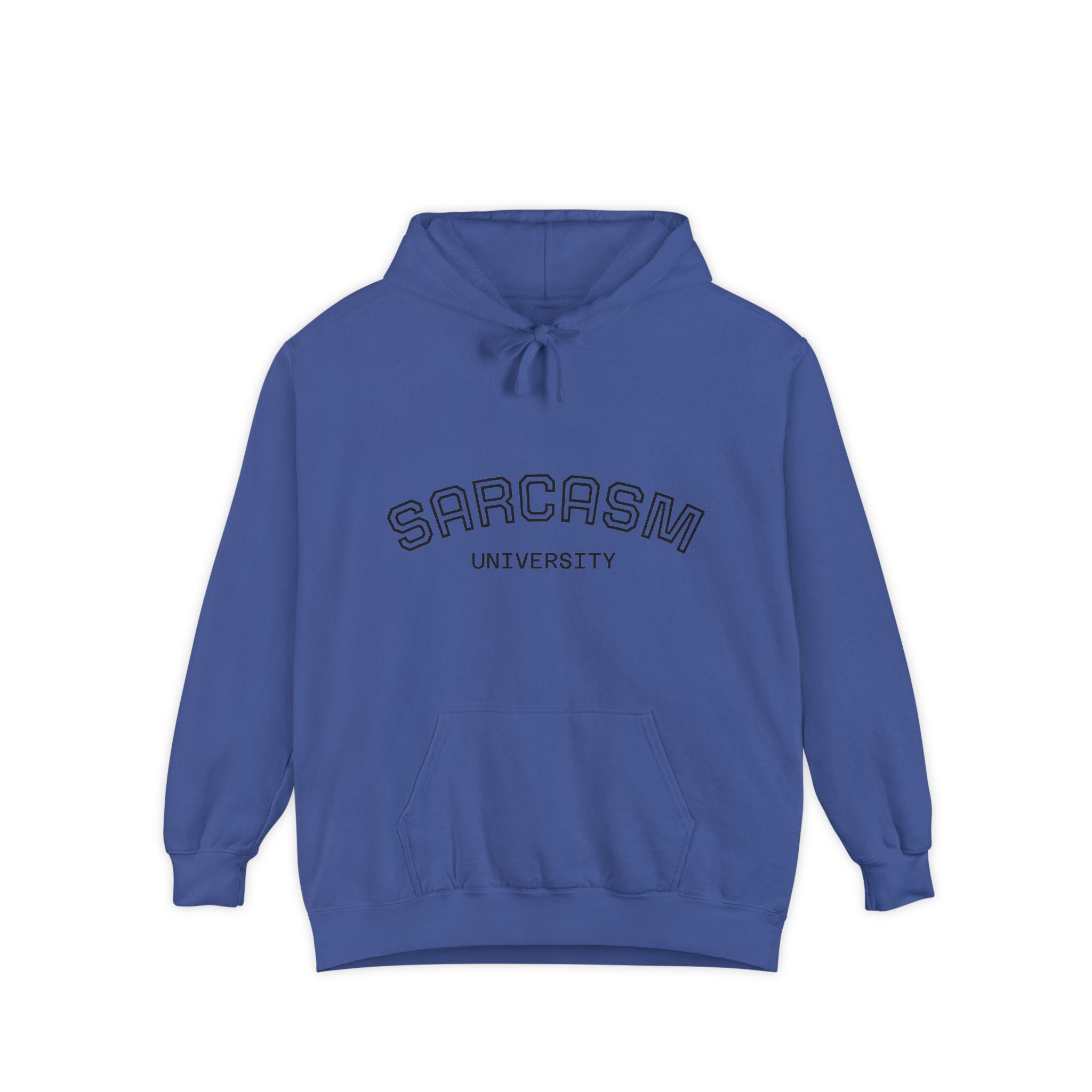 Sarcasm University Hoodie — Funny Collegiate Pullover - Sculpted Heritage